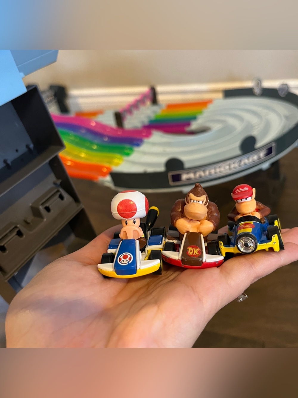Hot Wheels Super Mario Kart Rainbow Road Track Set Works Lights Sounds Race Cars - Picture 3 of 16